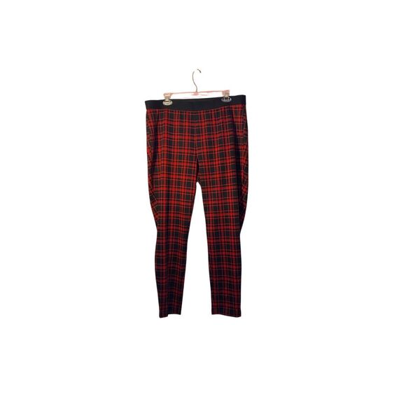 Talbots women’s black and red plaid ankle Ponte knit leggings, size 16 - Picture 2 of 6